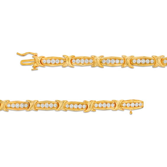 2 CT. T.w. Diamond "X" Bracelet in 10K Gold