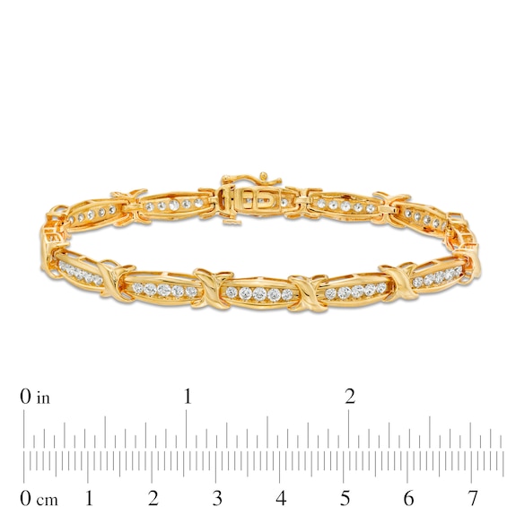 2 CT. T.w. Diamond "X" Bracelet in 10K Gold