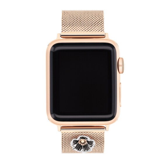 Ladies' Coach Rose-Tone IP Interchangeable 20.0mm Mesh Replacement Band Smart Watch Attachment (Model: 14700038)