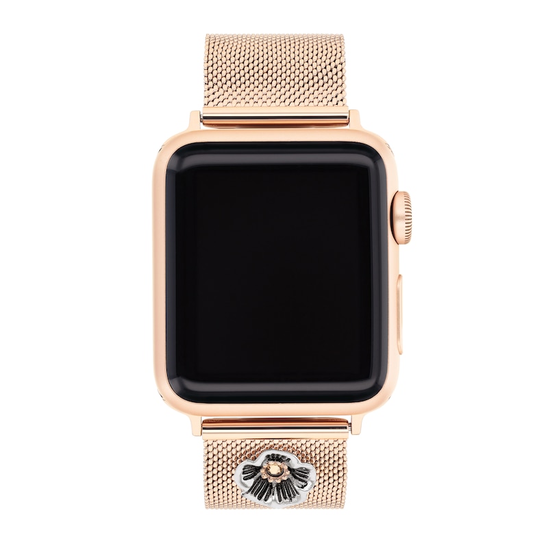 Main Image 1 of Ladies' Coach Rose-Tone IP Interchangeable 20.0mm Mesh Replacement Band Smart Watch Attachment (Model: 14700038)