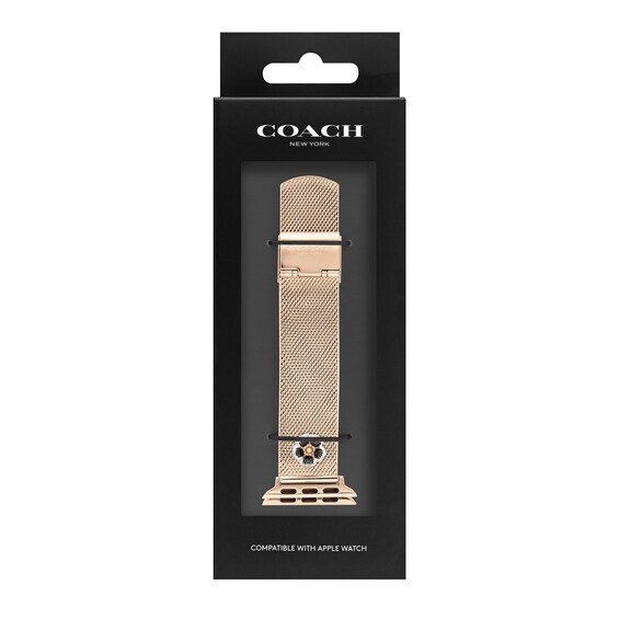 Ladies' Coach Rose-Tone IP Interchangeable 20.0mm Mesh Replacement Band Smart Watch Attachment (Model: 14700038)
