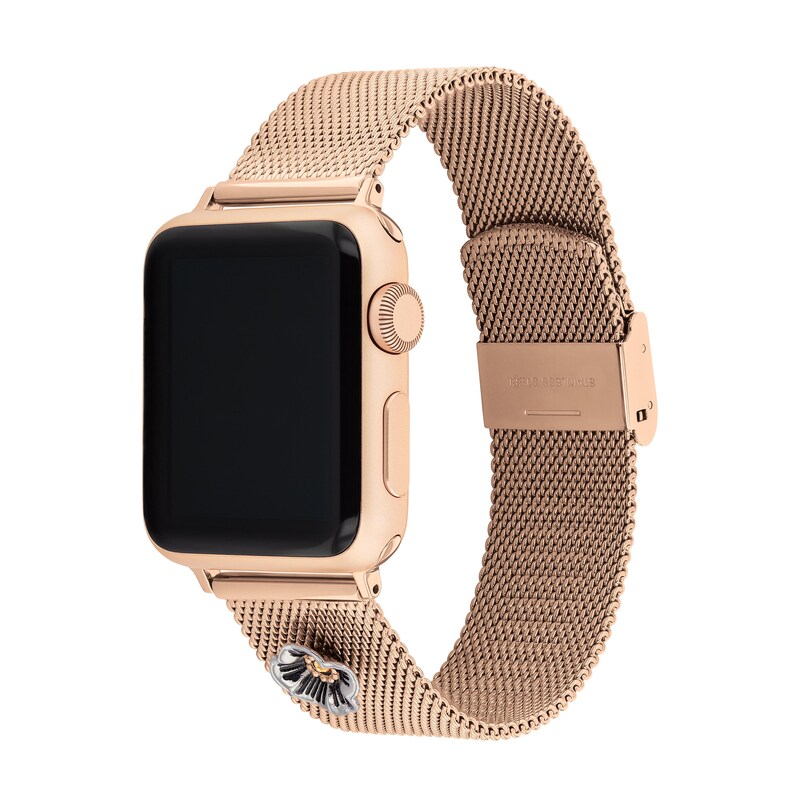 Main Image 3 of Ladies' Coach Rose-Tone IP Interchangeable 20.0mm Mesh Replacement Band Smart Watch Attachment (Model: 14700038)