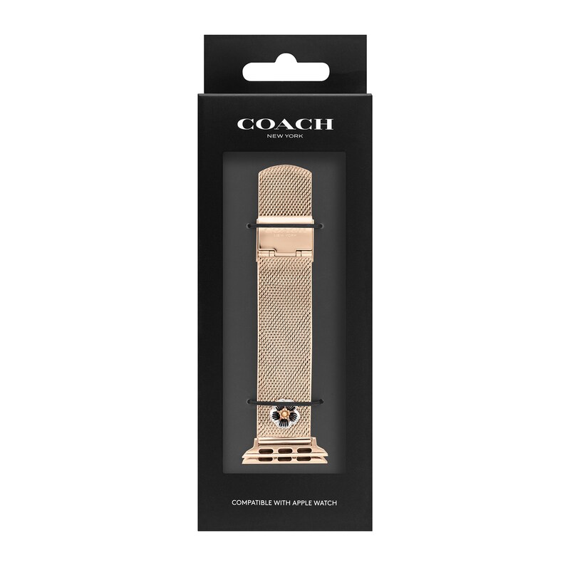 Main Image 5 of Ladies' Coach Rose-Tone IP Interchangeable 20.0mm Mesh Replacement Band Smart Watch Attachment (Model: 14700038)