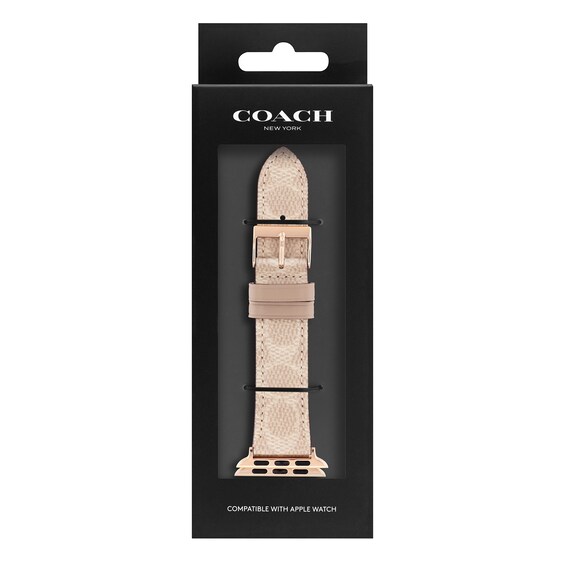 Ladies' Coach Interchangeable 20.0mm Cream Canvas Strap Replacement Band Smart Watch Attachment (Model: 14700059)
