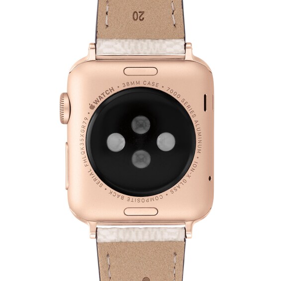 Ladies' Coach Interchangeable 20.0mm Cream Canvas Strap Replacement Band Smart Watch Attachment (Model: 14700059)