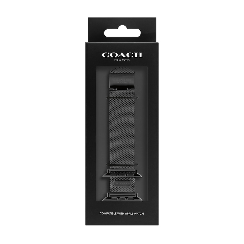 Ladies' Coach Black IP Interchangeable 22.0mm Mesh Replacement Band Smart Watch Attachment (Model: 14700062)