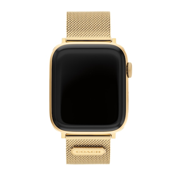 Ladies' Coach Gold-Tone IP Interchangeable 22.0mm Mesh Replacement Band Smart Watch Attachment (Model: 14700064)