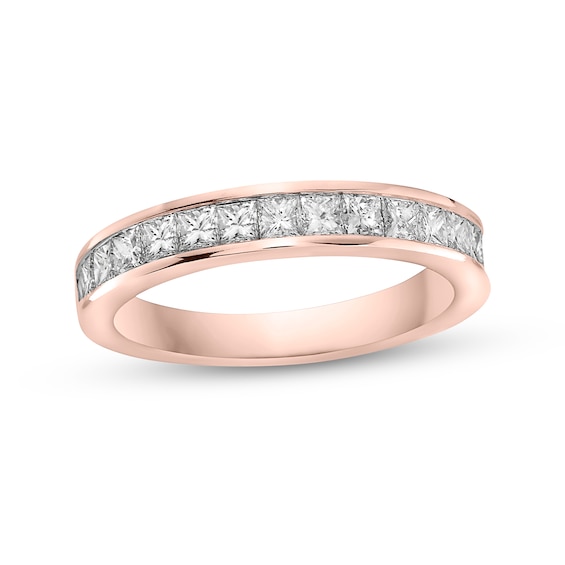 1 CT. T.w. Princess-Cut Diamond Anniversary Band in 10K Rose Gold