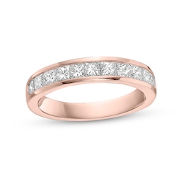1 CT. T.W. Princess-Cut Diamond Eleven Stone Anniversary Band in 10K Rose Gold