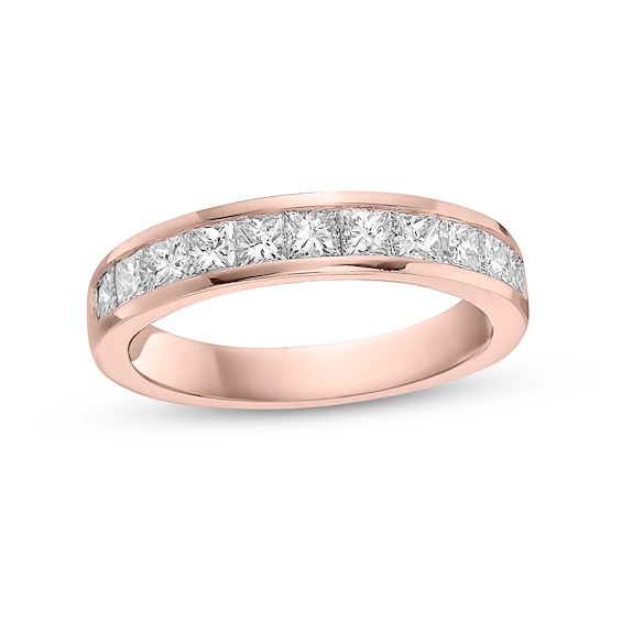 1 CT. T.w. Princess-Cut Diamond Eleven Stone Anniversary Band in 10K Rose Gold