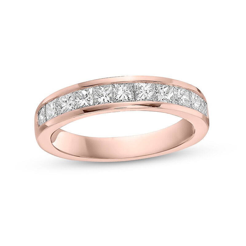 Main Image 1 of 1 CT. T.W. Princess-Cut Diamond Eleven Stone Anniversary Band in 10K Rose Gold