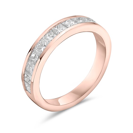1 CT. T.w. Princess-Cut Diamond Eleven Stone Anniversary Band in 10K Rose Gold