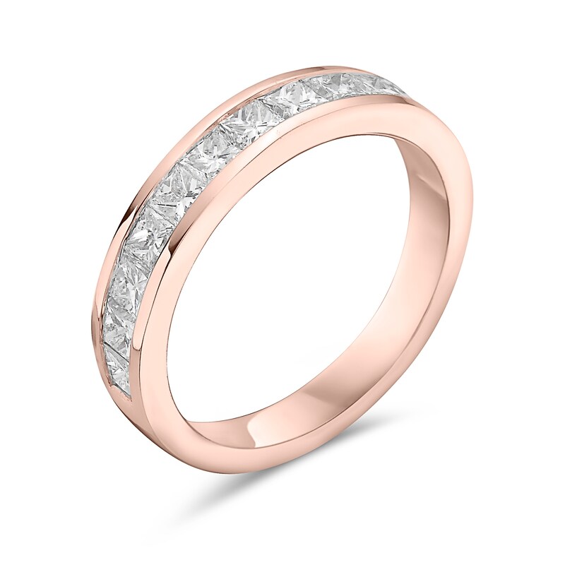 Main Image 2 of 1 CT. T.W. Princess-Cut Diamond Eleven Stone Anniversary Band in 10K Rose Gold