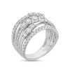 Thumbnail Image 3 of 1-1/2 CT. T.W. Diamond Three Stone Orbit Ring in 10K White Gold