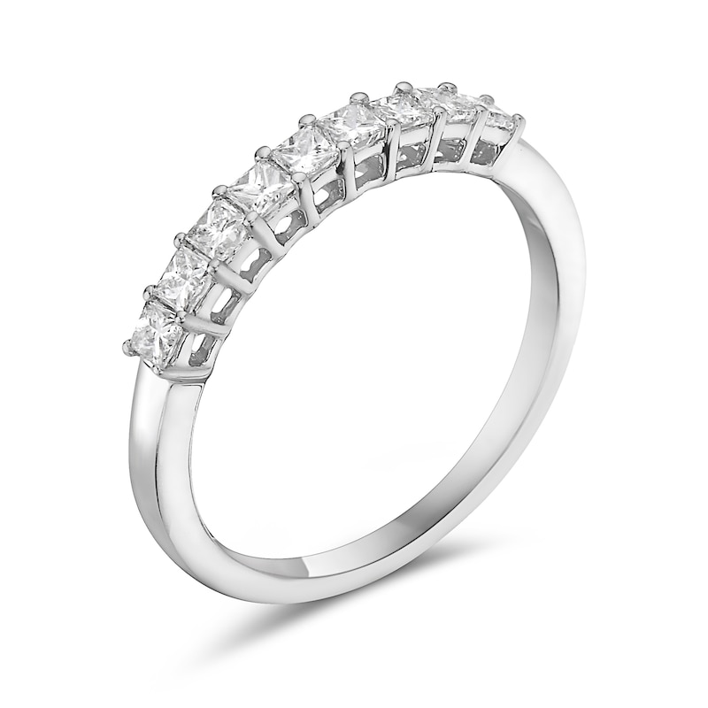 Main Image 2 of 1/2 CT. T.W. Princess-Cut Diamond Nine Stone Anniversary Band in 14K White Gold