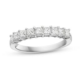 1 CT. T.W. Princess-Cut Diamond Nine Stone Anniversary Band in 14K White Gold