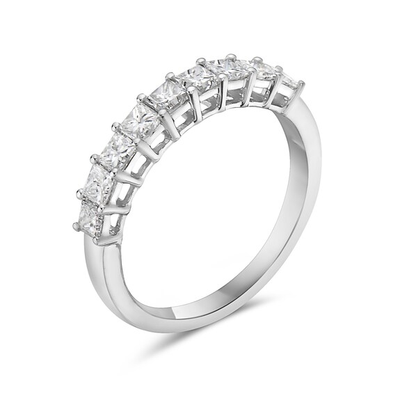 1 CT. T.w. Princess-Cut Diamond Nine Stone Anniversary Band in 14K White Gold