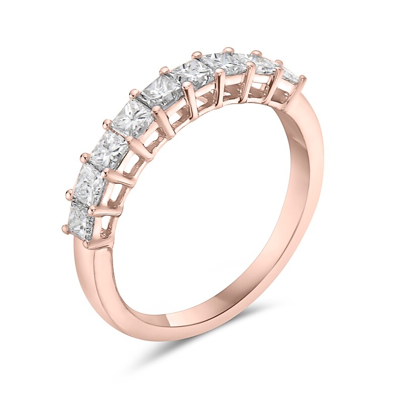 Main Image 2 of 1 CT. T.W. Princess-Cut Diamond Nine Stone Anniversary Band in 14K Rose Gold