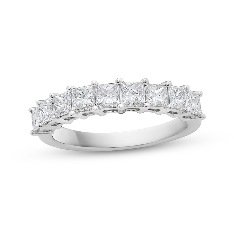 Main Image 1 of 1-1/2 CT. T.W. Princess-Cut Diamond Nine Stone Anniversary Band in 14K White Gold