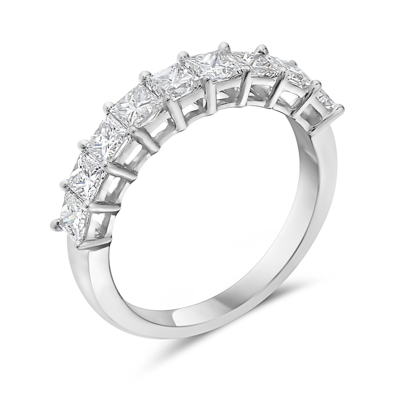 Main Image 2 of 1-1/2 CT. T.W. Princess-Cut Diamond Nine Stone Anniversary Band in 14K White Gold