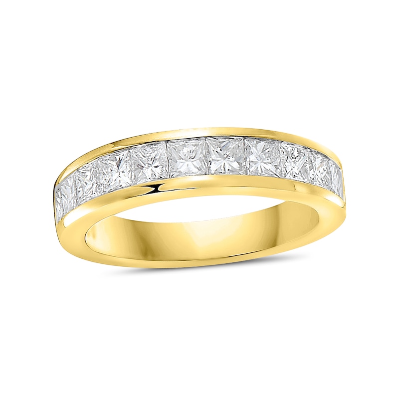 Main Image 1 of 1-1/2 CT. T.W. Princess-Cut Diamond Eleven Stone Anniversary Band in 14K Gold