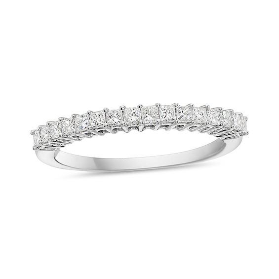 1/2 CT. T.w. Princess-Cut Diamond Ribbon Anniversary Band in 14K White Gold