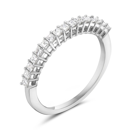 1/2 CT. T.w. Princess-Cut Diamond Ribbon Anniversary Band in 14K White Gold