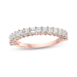 1 CT. T.W. Princess-Cut Diamond Anniversary Band in 14K Rose Gold