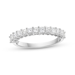 1 CT. T.W. Princess-Cut Diamond Ribbon Anniversary Band in 14K White Gold