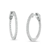 Thumbnail Image 1 of 1/2 CT. T.W. Diamond Inside-Out Hoop Earrings in 10K White Gold