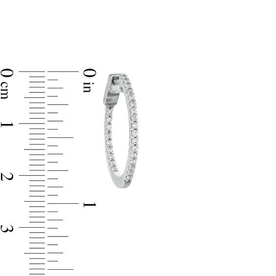 1/2 CT. T.w. Diamond Inside-Out Hoop Earrings in 10K White Gold