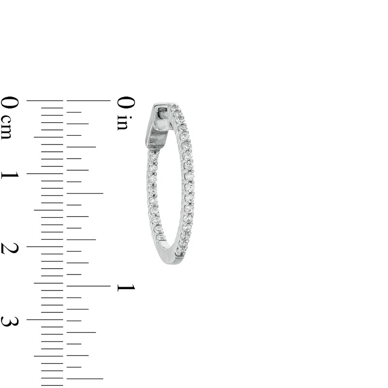 Main Image 3 of 1/2 CT. T.W. Diamond Inside-Out Hoop Earrings in 10K White Gold