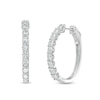 Thumbnail Image 1 of 2 CT. T.W. Diamond Oval Hoop Earrings in 10K White Gold