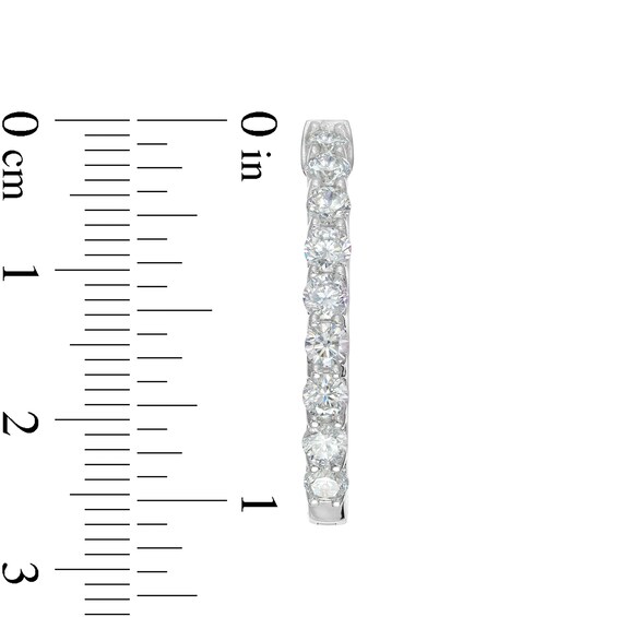 2 CT. T.w. Diamond Oval Hoop Earrings in 10K White Gold