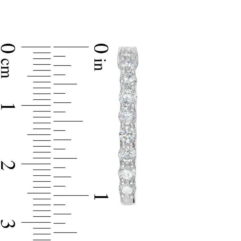 Main Image 3 of 2 CT. T.W. Diamond Oval Hoop Earrings in 10K White Gold