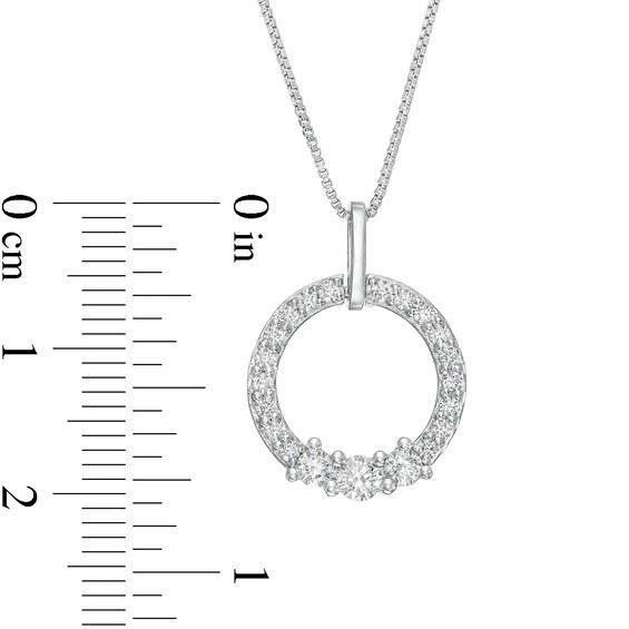 1/2 CT. T.w. Certified Lab-Grown Diamond Circle Pendant in 14K White Gold (F/Si2)