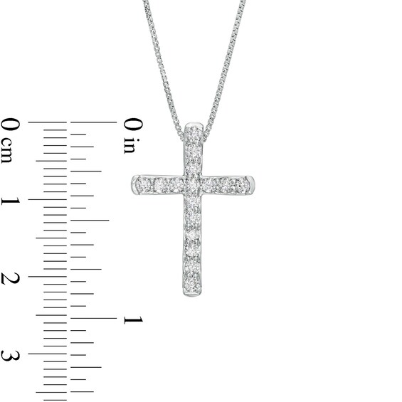 1/2 CT. T.w. Certified Lab-Grown Diamond Cross Pendant in 14K White Gold (F/Si2)