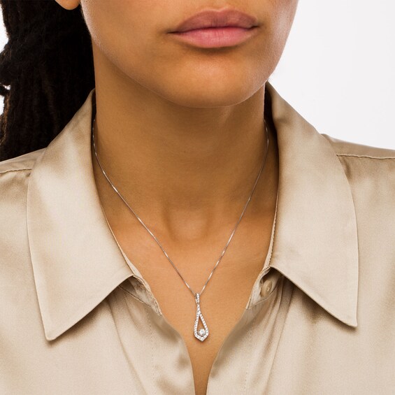 1/2 CT. T.w. Certified Lab-Grown Diamond Teardrop Pendant in 14K White Gold (F/Si2)