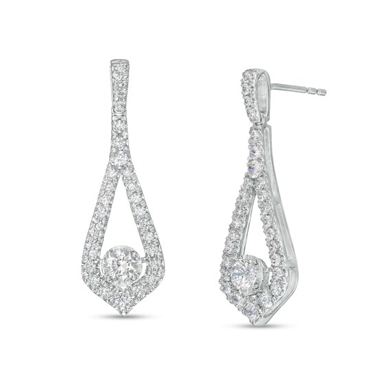 1 CT. T.w. Certified Lab-Grown Diamond Teardrop Earrings in 14K White Gold (F/Si2)
