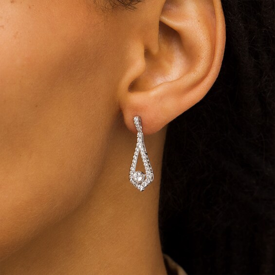 1 CT. T.w. Certified Lab-Grown Diamond Teardrop Earrings in 14K White Gold (F/Si2)