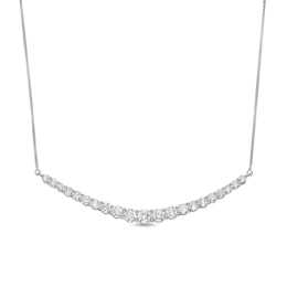 2 CT. T.W. Lab-Grown Diamond Journey Necklace in 14K White Gold (F/SI2)