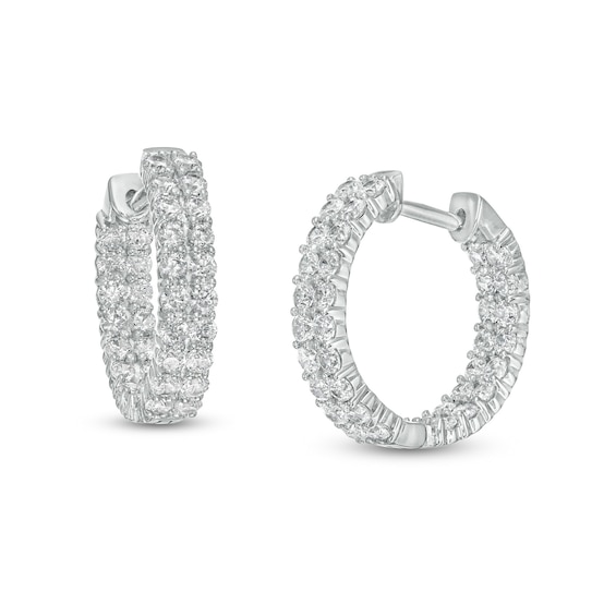 2-1/2 CT. T.w. Certified Lab-Grown Diamond Double Row Inside-Out Hoop Earrings in 14K White Gold (F/Si2)