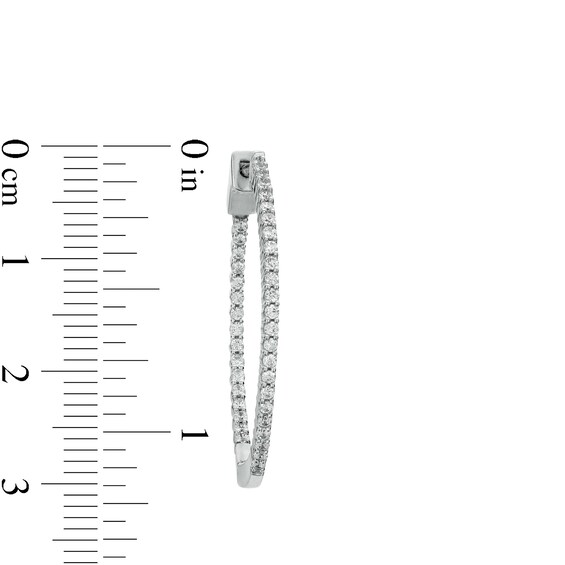 3/4 CT. T.w. Diamond Inside-Out Hoop Earrings in 10K White Gold
