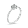 Thumbnail Image 3 of 5.0mm White Topaz Beaded Comfort-Fit Stackable Ring in 10K White Gold - Size 7