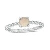 Thumbnail Image 1 of 5.0mm Opal Beaded Comfort-Fit Stackable Ring in 10K White Gold - Size 7