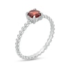 Thumbnail Image 3 of 5.0mm Garnet Beaded Comfort-Fit Stackable Ring in 10K White Gold - Size 7