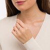 Thumbnail Image 1 of 5.0mm Aquamarine Beaded Comfort-Fit Stackable Ring in 10K White Gold - Size 7