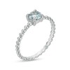 Thumbnail Image 2 of 5.0mm Aquamarine Beaded Comfort-Fit Stackable Ring in 10K White Gold - Size 7
