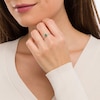 Thumbnail Image 2 of 5.0mm Emerald Beaded Comfort-Fit Stackable Ring in 10K White Gold - Size 7