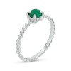 Thumbnail Image 3 of 5.0mm Emerald Beaded Comfort-Fit Stackable Ring in 10K White Gold - Size 7